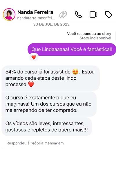 Print depoimento aluna 1