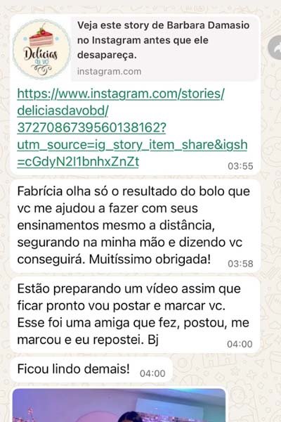 Print depoimento aluna 6